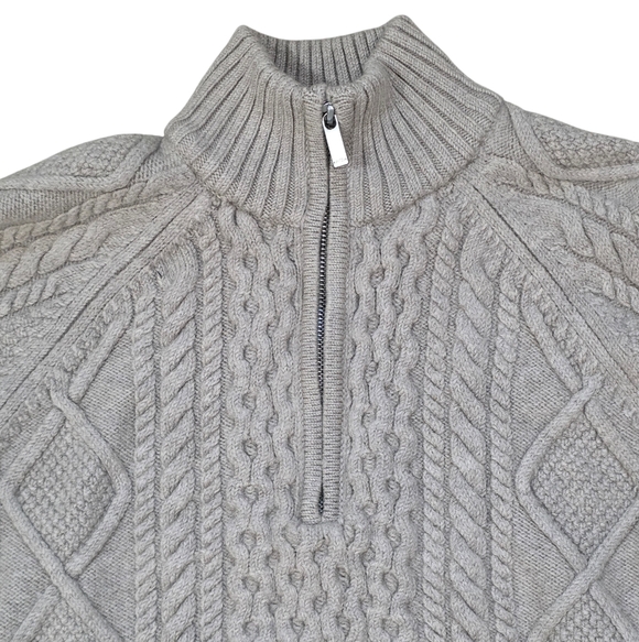 Aritzia Heritage Knit Merino Wool 1/4 Zip Sweater Casual Size Med - Picture 5 of 10